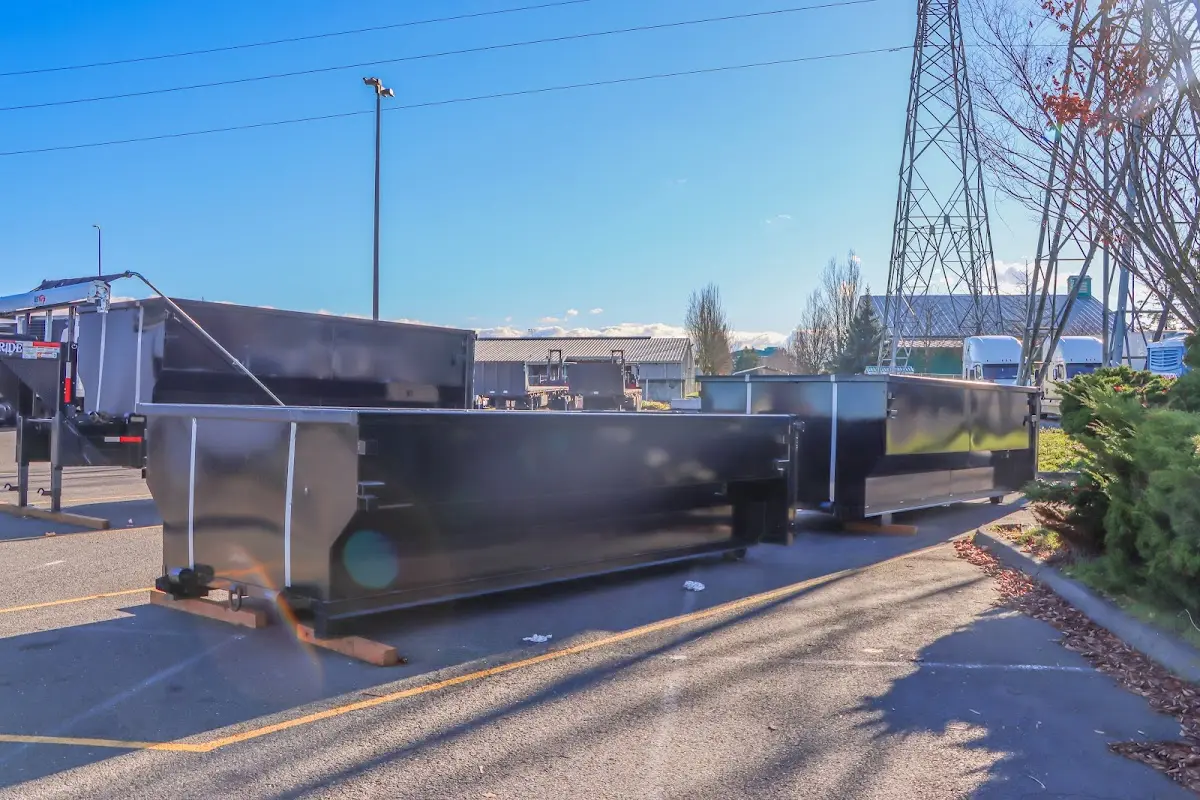 Roll-off dumpster ready for waste disposal at job site for Demolition Dumpster Rental in Hacienda Heights